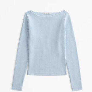 NWT - Abercrombie & Fitch - Long-Sleeve Ottoman Slash Top